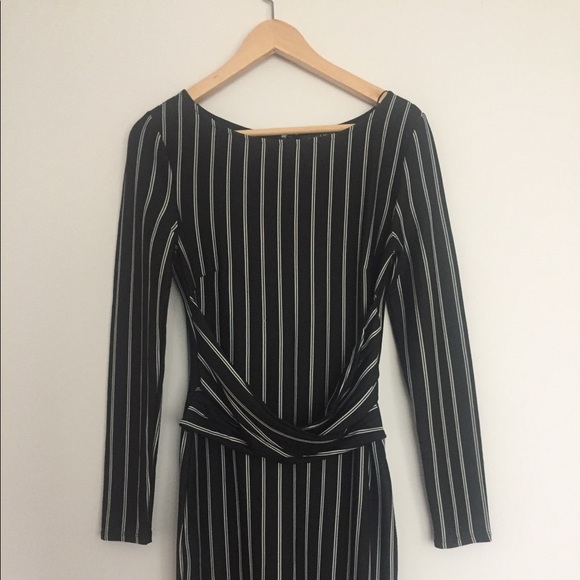 DYNAMITE Black and white horizontal body con dress - Picture 1 of 2
